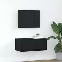 Laikiklis TV spintelė, juodo ąžuolo spalvos, 60x31x25,5 cm, klijuota mediena