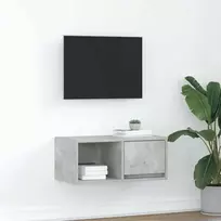 Laikiklis TV spintelė, betono pilka, 60x31x25,5 cm, klijuota mediena