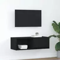Laikiklis TV spintelė, juodo ąžuolo spalvos, 80x31x25,5 cm, klijuota mediena