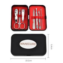 2026 Best Promotion 7Pcs Manicure Gift Set Nails Clipper Kit Pink White Assorted Colored Cases Tools Kit juoda