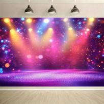 Glittering sequined light party background fabric  electric purple  pink  blue  orange  yellow and gold bokeh light  polyester 47.2x31.5inch/120*80cm