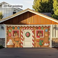 Gingerbread house door decoration candy cane snowman and gingerbread - 2D flat outdoor/indoor Christmas winter decoration 47.2x31.5inch/120*80cm