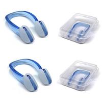 Waterproof swimming nose clip silica gel nose plug reusable 2-piece 218 mėlyna