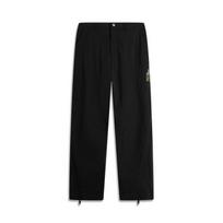 Li Ning CF Tracing Solid Color Straight Fit Loose Fit Casual Life Knitted Sweatpants Men's Black AYKU721-1 M