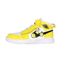 Air Jordan 1 Mid ALT PS Dinamiškai geltoni vaikiški sportbačiai Juodi balti AT4612-700 US 11C