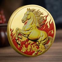 40 mm Zodiako Arklio Jubiliejinis Medalis Arklio Metai Gimtadienio Maža Dovana Metalo Amatai Renginio Suvenyrinė Moneta Dekoracija auksas