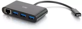 USB C2G C2G USB C šakotuvas su Ethernet – 3 prievadų USB šakotuvas – šakotuvas – 3 x SuperSpeed USB 3.0 + 1 x USB-C + 1 x 1000Base-T – darbalaukio versija