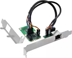 „Level One Games InLine® Mini-PCIe Gigabit“ tinklo plokštė, 1x RJ45, pusės dydžio, įskaitant RJ45 modulį