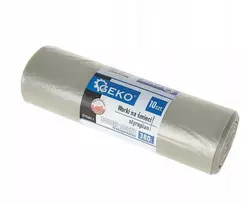 Geko putplasčio šiukšlių maišai LABAI STIPRŪS, 380 l (10 vnt. ritinėlis) - skaidrūs
