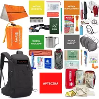 Turistinė kuprinė išgyvenimui, evakuacijai, kuprinė + įranga, „Readypack S2“ pilnas avarinis rinkinys / „Readypack S2“, juoda