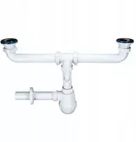 Sifonas Aptel 19226 Kriauklės sifonas, 2 butelių, nerūdijančio plieno filtras, 2', skalbimo mašinos / indaplovės jungtis be perpildymo, PVC kamštis FI 40 .// PCS.A.40-2KOM-2'