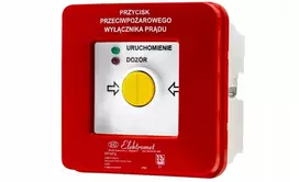 Elektromet Priešgaisrinės apsaugos mygtukas, maitinimo jungiklis, 2 srovės keliai 12A, NC-NO, universalūs diodai (230V AC arba 24V DC), raudonas/žalias PPWP-1s A