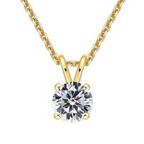 1-5ct D Color Moissanite Dia Woman Pendant Sier Necklace for Women Chains Party Bridal Fine Jewelry 925sterling Silver Necklace Moissanite&1ct(6.5mm)