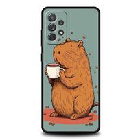 Anime Kapibara Jūrų kiaulytė Telefono dėklas Samsung Galaxy A15 A13 A51 A71 A41 A31 A21S A03S A05 A35 A55 A23 A25 A33 A53 A73 5G Dangtelis Galaxy A25 orange