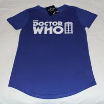 BBC Doctor Who Logo Ladies Blue Printed Short Sleeve T Shirt Size 14 New L