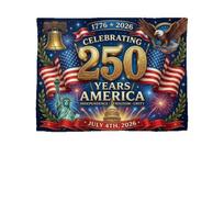 Amerikos 250-ojo jubiliejaus patriotiškas gobelenas Liepos 4 d. 2026 Spaudas Poliesteris Sienų dekoracija svetainei Nepriklausomybės diena ir S 74x94cm(29x37in)