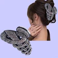 Light Luxury Rhinestone Decor Hair Grab Clip Vintage Non Slip Hair Claw Clip Hair Additions for Hair Decoration