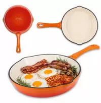 Atusa emaliuota ketaus keptuvė 20 cm HAGE oranžinė DR20-oranžinė