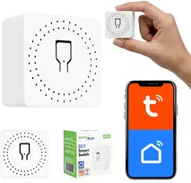 „GreenBlue“ įleidžiama „WiFi“ relė, skirta „Android“ / „iOS“ / „Alexa“ / „Google Home“, 100–240 V kintamoji srovė, 50/60 Hz, maks. 16 A, skirta 150 W šviesos diodams, GB739