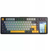 Klaviatūra Aula AULA klaviatūra tarpinė L99 pilka+oranžinė+tamsiai pilka lietaus lašo jungiklis RGB