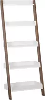 Beliani Ladder Rock 5 lentynos tamsios medienos su balta MOBILE TRIO