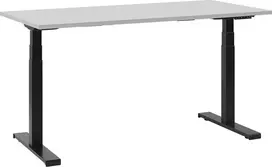Beliani DESTIN II elektrinis reguliuojamo aukščio rašomasis stalas, pilka/juoda, 130 cm, 72 cm
