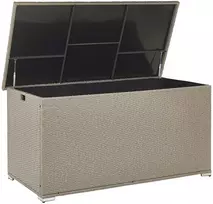 Beliani Garden Box MODENA Technorattan 155 cm 75 cm rusvai gelsvas-pilka