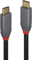 USB Kabelis - LINDY 5m USB 3.2 Type C to C 10Gbps 100W PD Anthra Line
