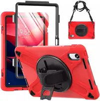 Dėklas na tablet 4kom.pl Shockproof su laikikliu do Lenovo Tab M11 10.95 TB330FU TB330XU TB331FC raudona