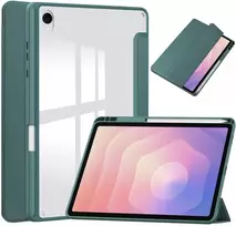 Dėklas na tablet 4kom.pl Dėklas CLEAR PENCIL do Samsung Galaxy Tab S11 11" SM-X730 SMX736 su klapką, žalia