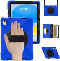 Dėklas na tablet 4kom.pl Shockproof su laikikliu do Apple iPad 10.9 2022/11 A16 2025 mėlyna