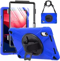Dėklas na tablet 4kom.pl Shockproof su laikikliu do Lenovo Tab M11 10.95 TB330FU TB330XU TB331FC mėlyna