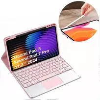 4kom.pl Dėklas i Klaviatūra touchpad do Xiaomi Pad 7 / Pad 7 PRO 11.2 uchwyt na rysik, rožinė