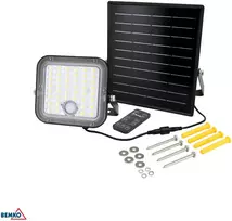 BEMKO SOLPAR LED saulės energija varomas prožektorius 10W 1500lm 3000/4000K IP65 Juoda PIR jutiklis