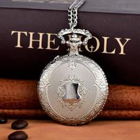 of Vintage Large Gold Silver Shield Pocket Watch with Pocket Chain Flip Retro Quartz Pendant Watch for Gift Hot Sale Classic sidabras