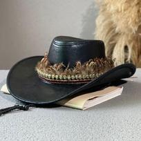 Autumn Winter Fashion Men Western Cowboy Hat Faux Leather Dad Gentleman Jazz Caps Vintage  Panama Cowgirl Hat Sombrero Hombre 56-58CM juoda