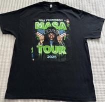Men’s NBA Youngboy Masa Tour 2025 Graphic Tshirt Size XL L