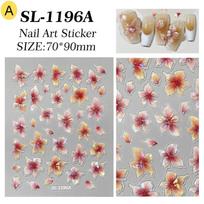Easy Apply Ice Clear Small Flower Nail Art Stickers 1 Sheet Jelly Oil Painting Decals for Daily Nail Decoration A