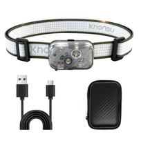 Headlight LED Rechargeable 45g Lightweight 350 Lumens Head Light Helmet žalia