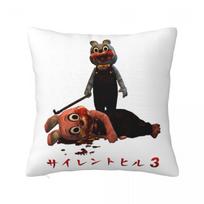 Blue Robbie Wins! Silent Hill Pillowcase Printing Fabric Cushion Cover Decor Throw Pillow Case Cover Seater Square 45*45Cm Peach skin 18*18(CM)-1Pcs