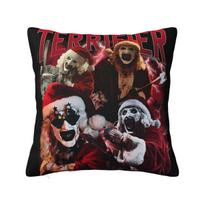 Art The Clowns Terrifier Christmas Pillowcase Printed Fabric Cushion Cover Decorations Pillow Case Cover Living Room 40X40Cm Peach skin 18*18(CM)-1Pcs