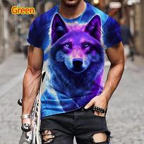 New Animal Tshirt Wolf T-shirt 3D Printing Summer Cool Hip Hop Short Sleeve Top XS balta