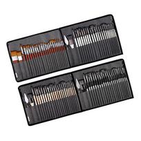 Paint Brush Set Oil Watercolor Artist Acrylic Wooden Stick Painting Brush Set with Canvas Bag 25PCS Set HB‑8620BB