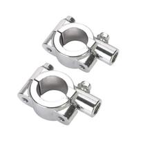 1 pora 8MM 10MM Vairo tvirtinimo adapteris Motociklo galinio vaizdo veidrodžio laikiklis Klipas 10mm sidabras
