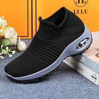 Women's One Step Shoes Mesh Breathable Arch Support Fashion Trendy Thick Bottom Training Sports Hiking Platform Shoes for Women 36