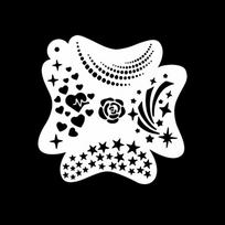 Veido dažymo trafaretų rinkinys Professional Body Art Dažų trafaretų rinkinys Daugkartinio naudojimo suaugusiems Vaikams Lengvai naudojami šablonai vakarėliams Makiažo priemonės