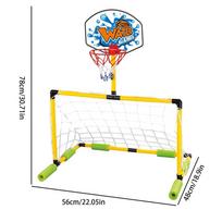 Pool Basketball Hoop Water Basketball Hoop Floating Portable Door Frame with Pump Football Set for Kids Adults Family Backyard