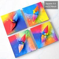 400 sheets Colored Origami Set | 9.5 X 9.5 Cm Square Sheets, Includes Paper Cranes, Airplanes,And Hearts,Gifts,Party Decorations