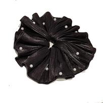 1PC streamer satin pleated large intestine hair band women's high-end sense new ponytail hair rope pearl oversized flower hair accessories