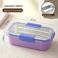 Insulated Lunch Box With Multiple Compartments For Work And School Purple Single